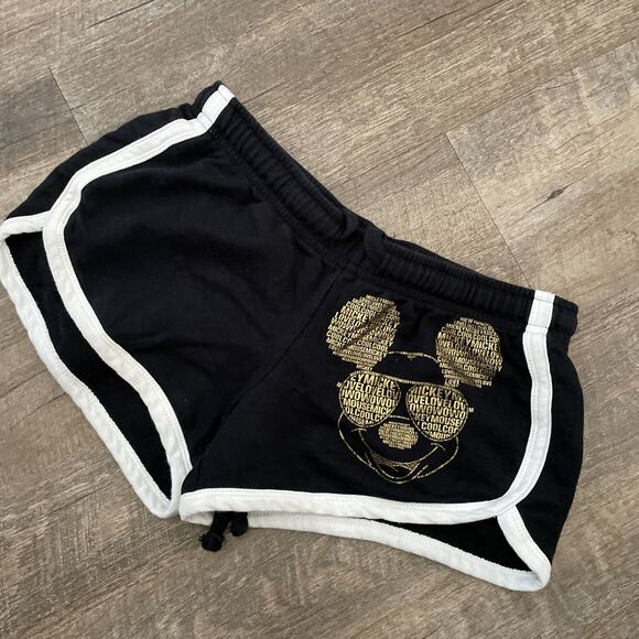 Disney Mickey Mouse Shorts Gold Foil Shades short Black Size XS (1) EUC - Picture 2 of 6